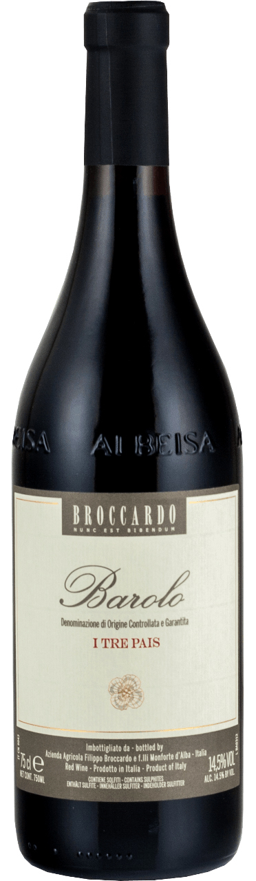 Broccardo Barolo I Tre Pais 2018 wine bottle