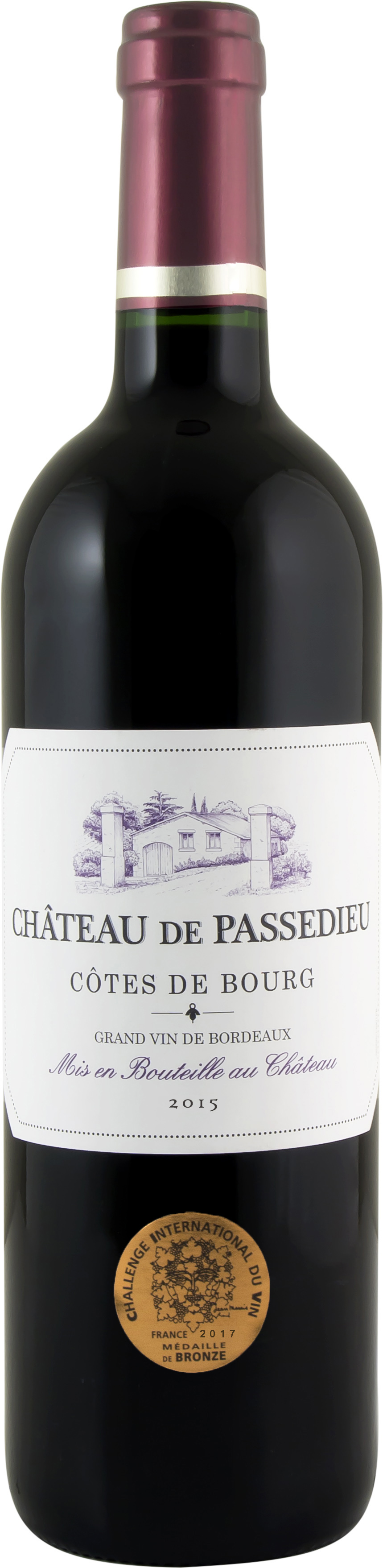 Chateau de Passedieu Côtes de Bourg 2015 wine bottle