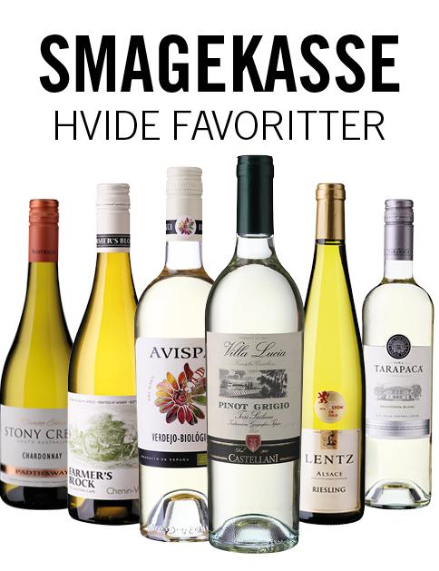Hvide Favoritter smagekasse wine bottle