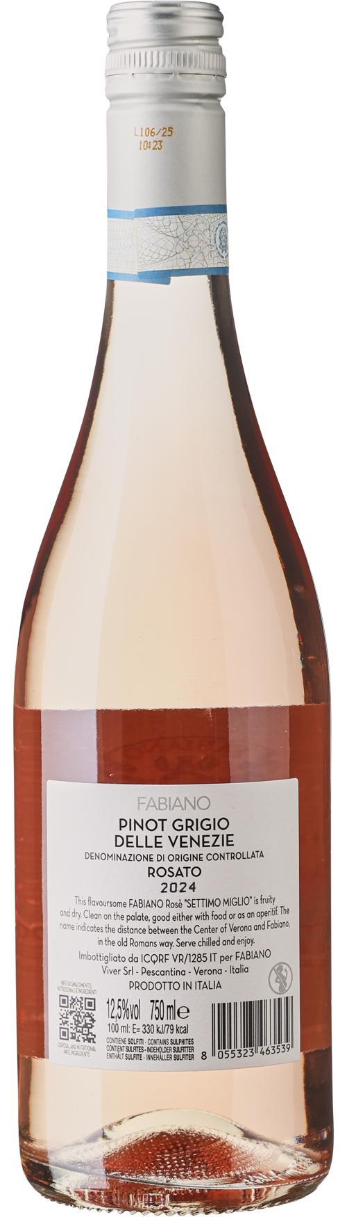 Fabiano Settimo Miglio DOC Pinot Grigio Rosé wine bottle