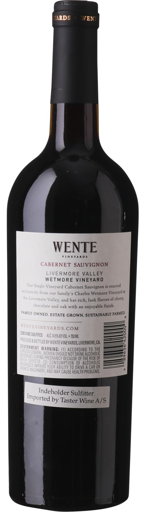 Wente Charles Wetmore Cabernet Sauvignon wine bottle