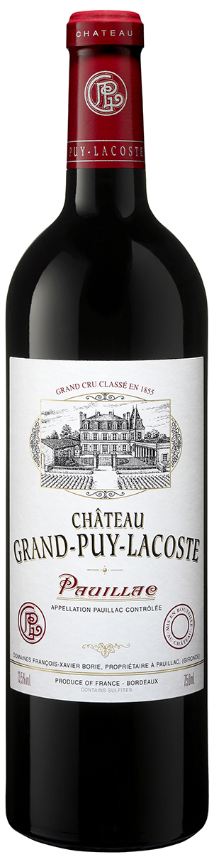 Chateau Grand Puy Lacoste 5. Cru Classé 2021 i trækasse wine bottle