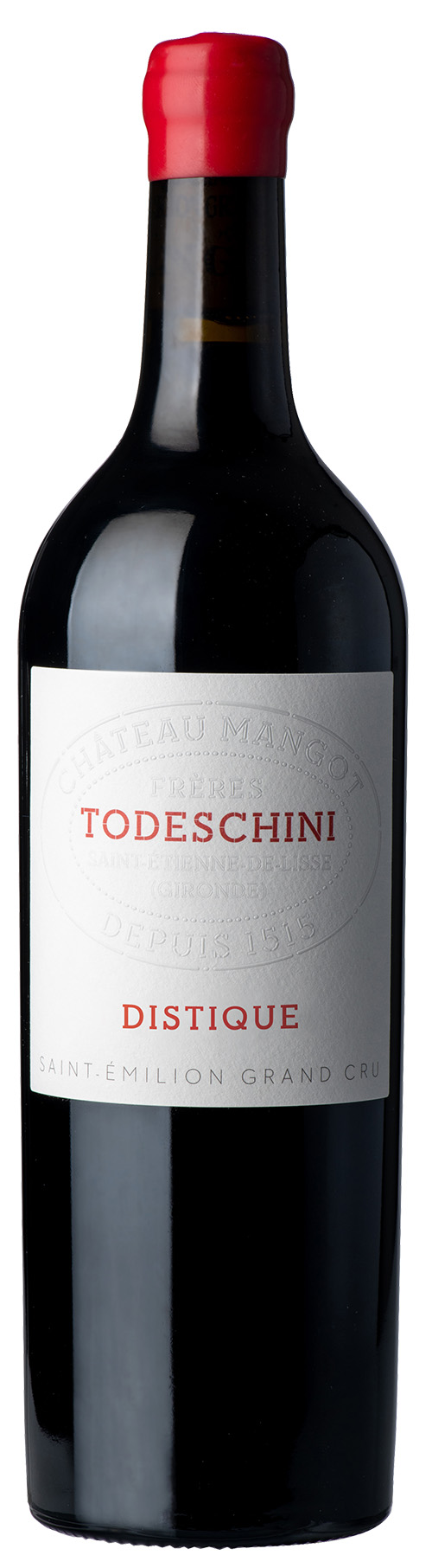 Chateau Mangot Todeschini-Distique St. Emilion Grand Cru 2021 ØKO i trækasse wine bottle