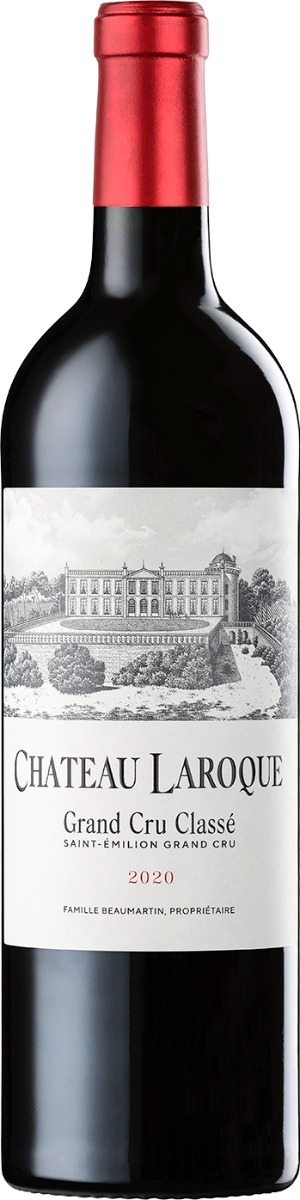 Chateau Laroque Saint-Emilion Grand Cru Classé 2020 i trækasse wine bottle