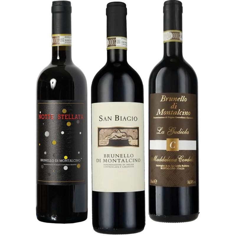 Smagekasse - Brunello 3 flasker wine bottle