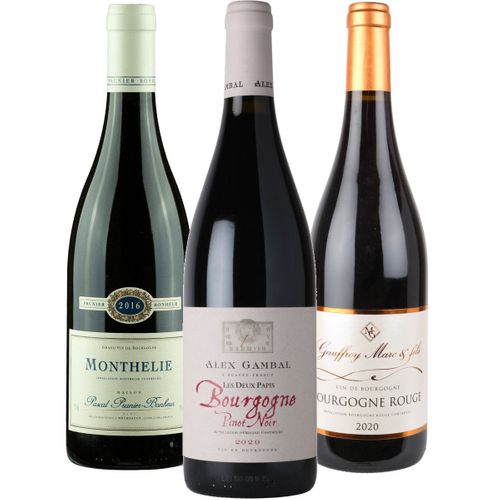 Smagekasse - Rød Bourgogne 3 flasker wine bottle