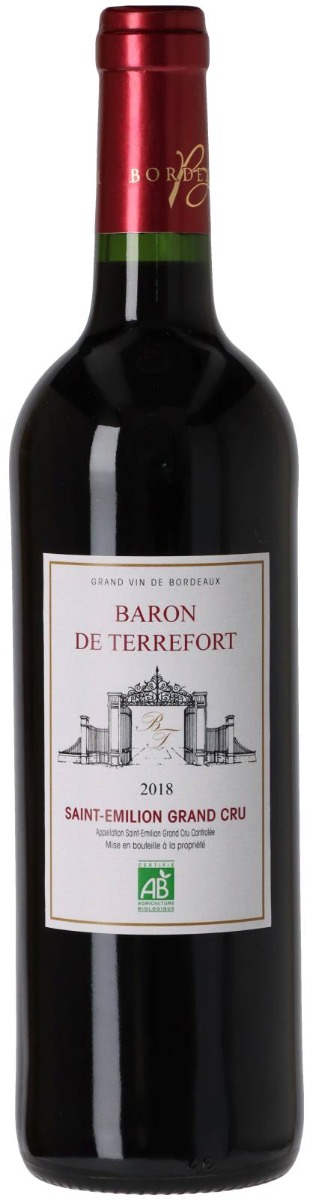 Baron de Terrefort Saint-Émilion Grand Cru 2018 ØKO wine bottle