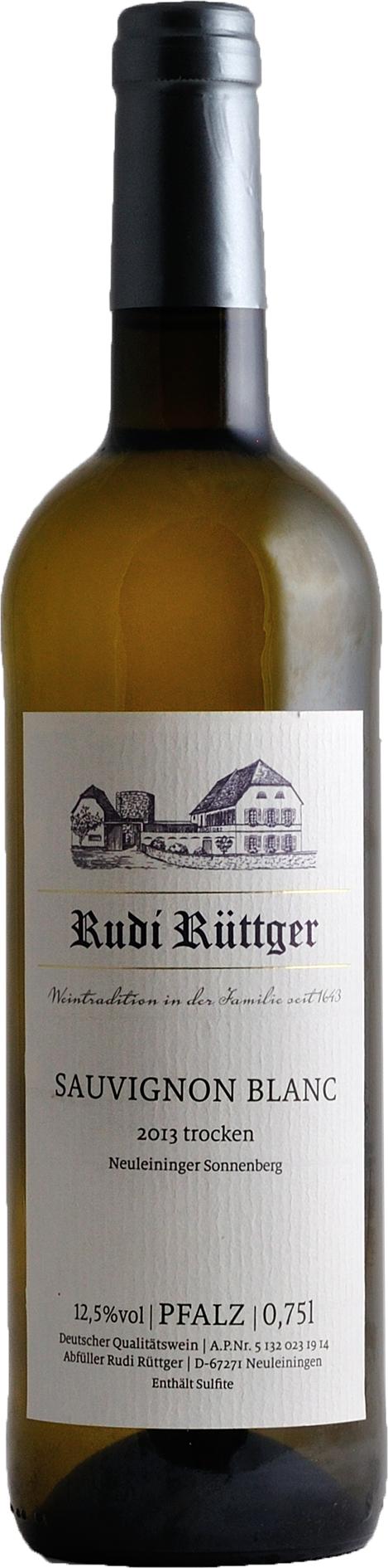 Rudi Rüttger Neuleininger Sonnenberg Sauvignon Blanc trocken Pfalz 2013 wine bottle