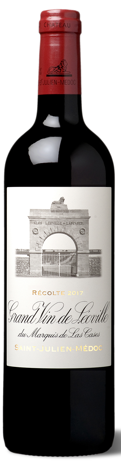 Chateau Leoville Las Cases 2. Cru Classé Saint-Julien 2017 i trækasse wine bottle