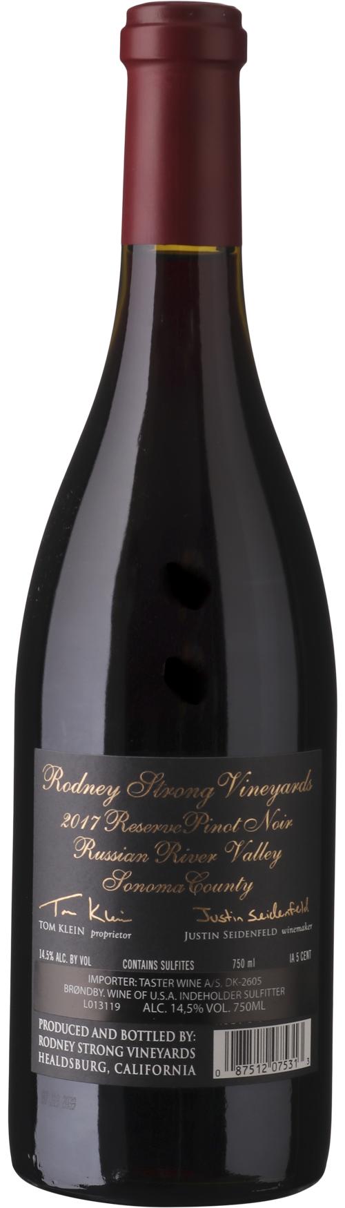Rodney Strong Russian River Valley Reserve Pinot Noir wine bottle