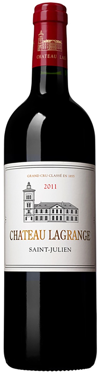 Chateau Lagrange 3. Cru Classe Saint-Julien 2011 i trækasse wine bottle