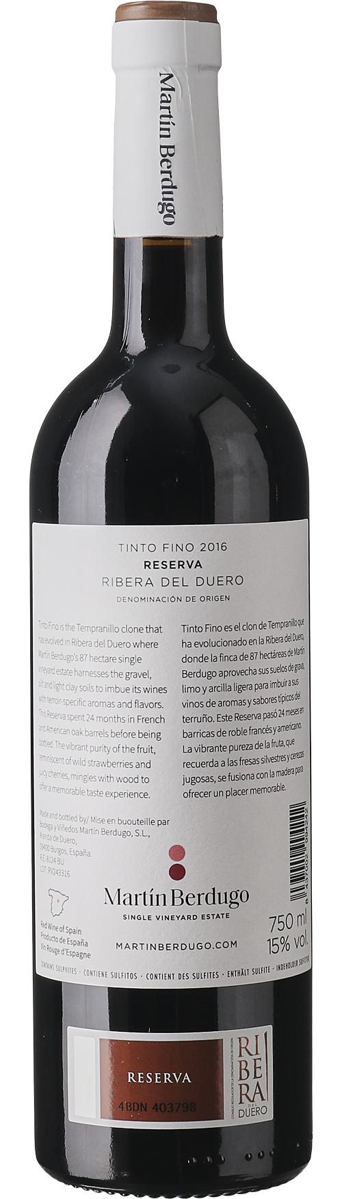 Martín Berdugo Reserva wine bottle