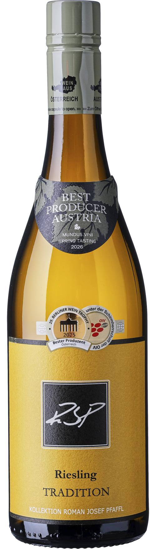 Kollektion Roman Josef Pfaffl Tradition Riesling wine bottle