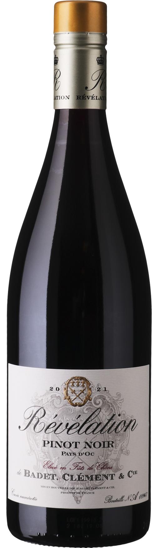 Badet Clement Révélation IGP Pays d'OC Pinot Noir wine bottle