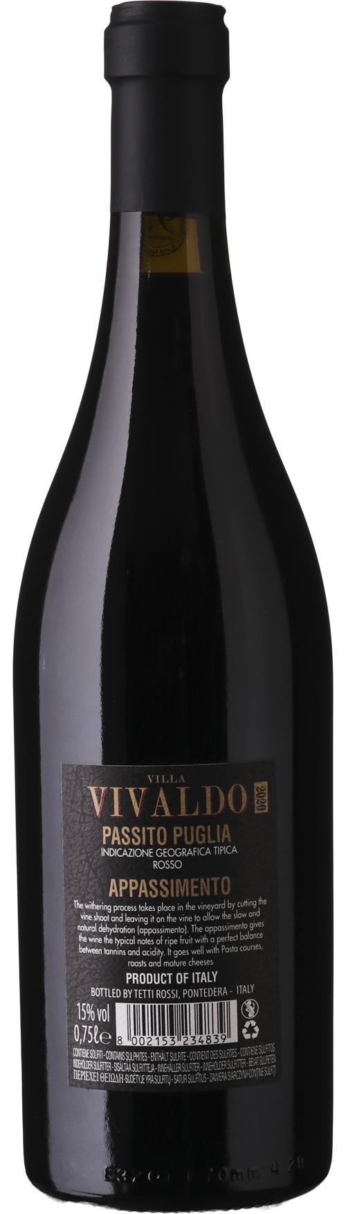 Villa Vivaldo Appassimento Rosso Puglia IGT Passito wine bottle
