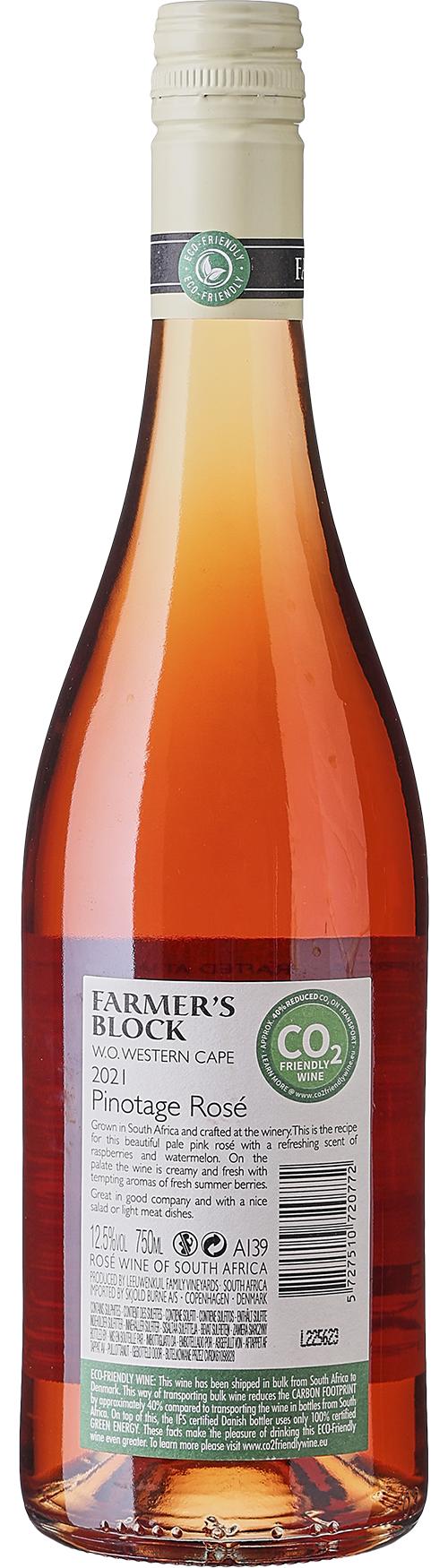 Farmer's Block Pinotage Rosé wine bottle