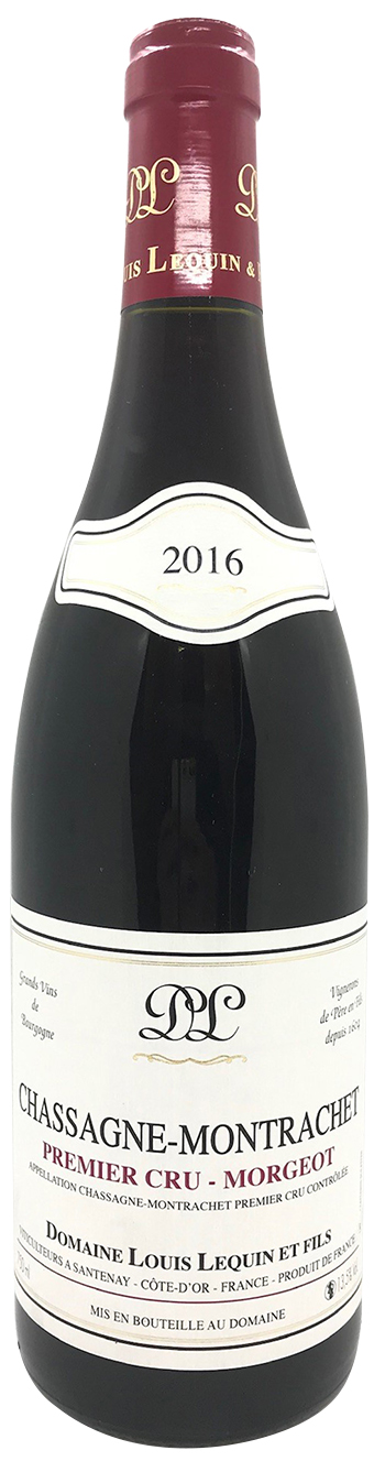 Domaine Louis Lequin et Fils Chassagne Montrachet 1er Cru Morgeot 2016 wine bottle