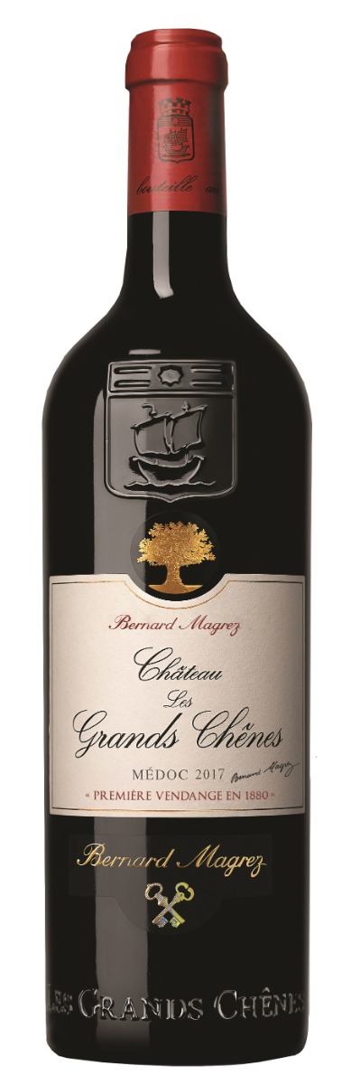 Château Les Grands Chênes Médoc 2017 i trækasse wine bottle