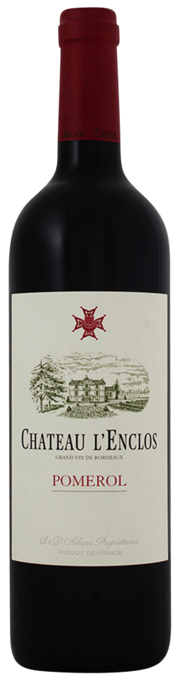 Chateau L'Enclos Pomerol 2020 i trækasse wine bottle