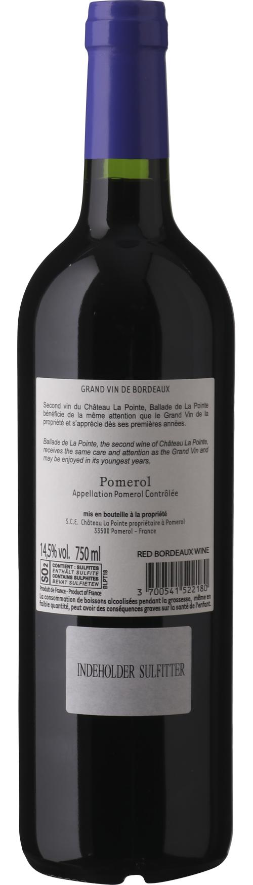 Château La Pointe, Ballade de La Pointe wine bottle