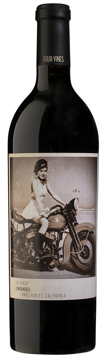 Four Vines The Biker Zinfandel Paso Robles 2019 wine bottle