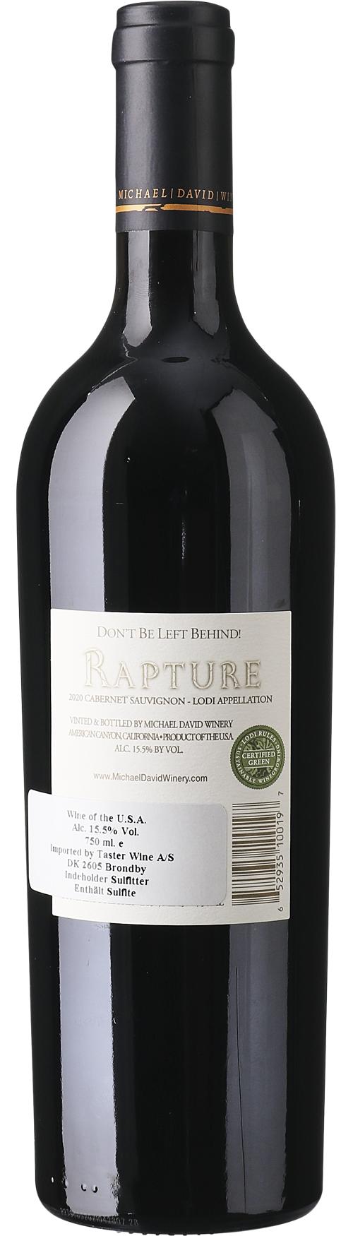 Michael David Winery Rapture Cabernet Sauvignon, Lodi wine bottle
