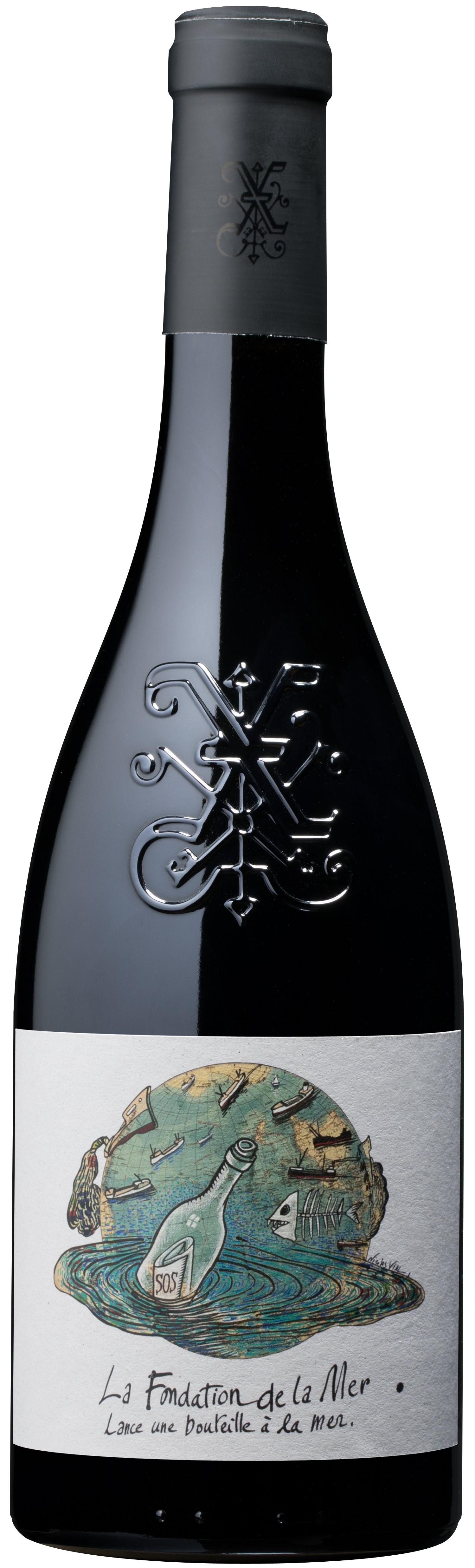 Xavier Côtes du Rhône-Villages ”Bottle into the Sea” BIO 2019 wine bottle