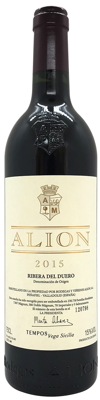 Vega Sicilia Alión Ribera del Duero 2015 wine bottle