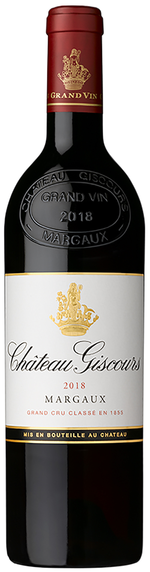 Chateau Giscours Margaux 3. Cru Classé 2018 i trækasse wine bottle
