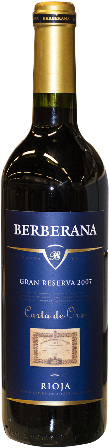 Berberana Gran Reserva 2007 Carta de Oro Rioja wine bottle