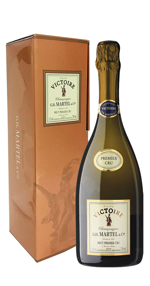 G.H. Martel Champagne Prem.Cru Cuvée Victoire Brut gaveæske wine bottle
