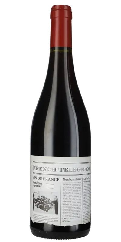 French Telegram Rouge wine bottle