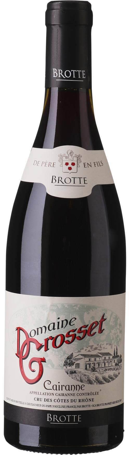 Brotte Domaine Grosset Cairanne CdR Villages wine bottle