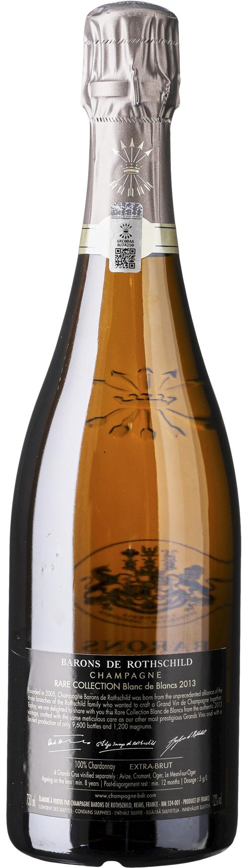 Champagne Barons de Rothschild Rare Collection Blanc de Blancs wine bottle