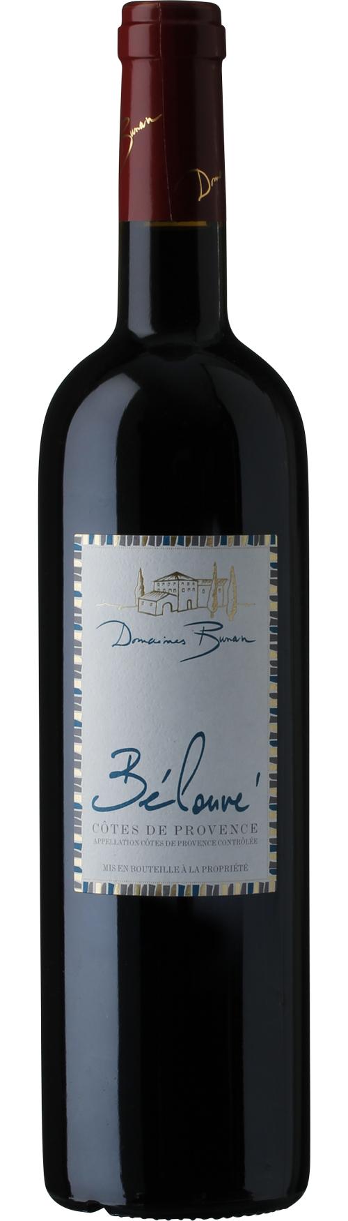 Domaines Bunan Bélouvé Rouge AOP Côtes de Provence wine bottle