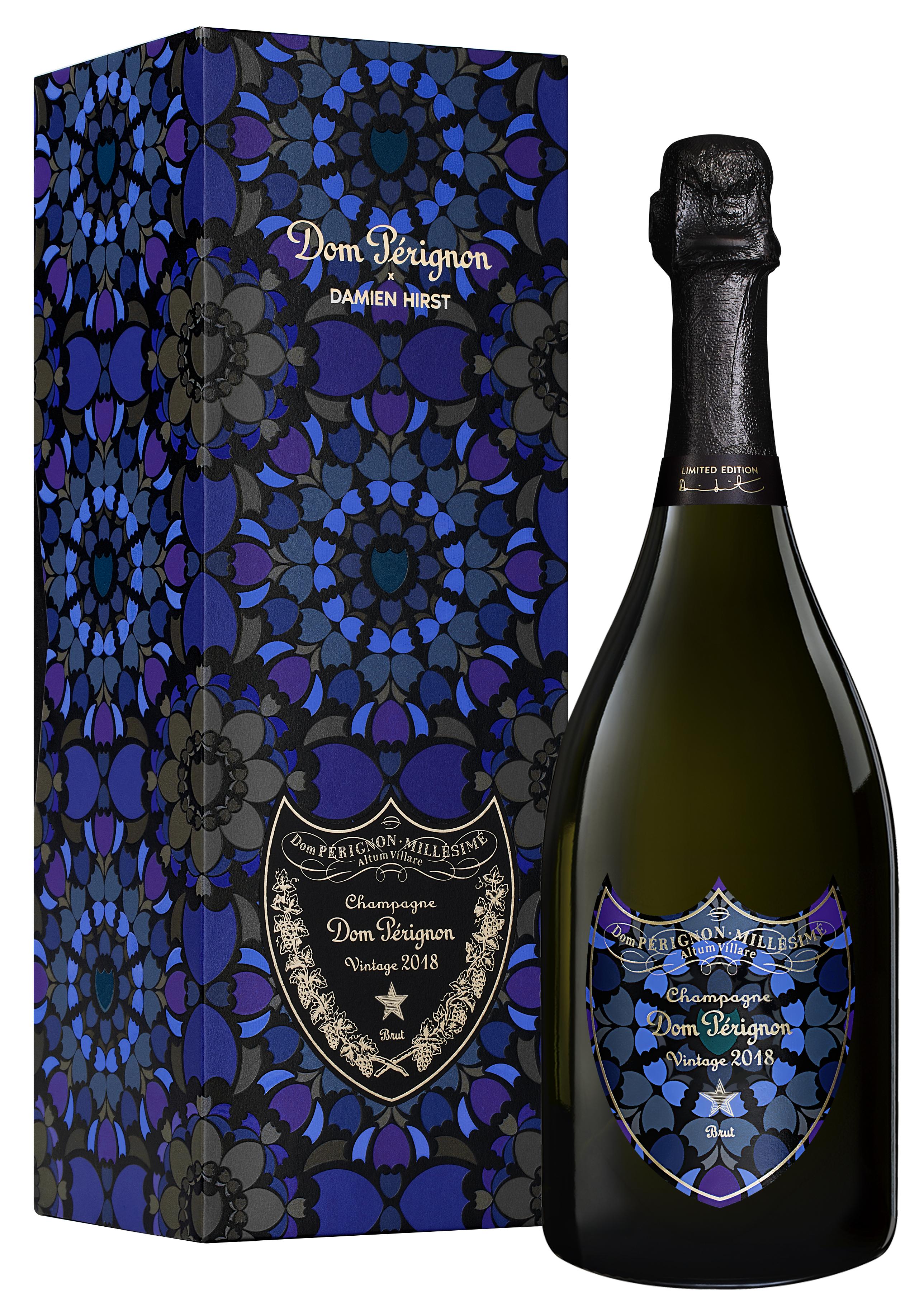 Dom Perignon "DAMIEN HIRST" 2018 wine bottle