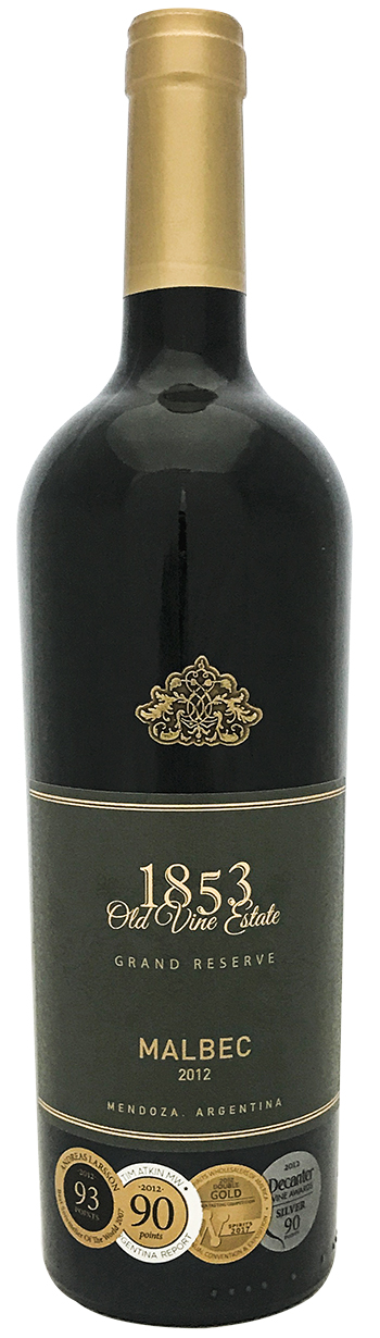 1853 Old Vine Estate, Malbec, Grand Reserve 2012 wine bottle