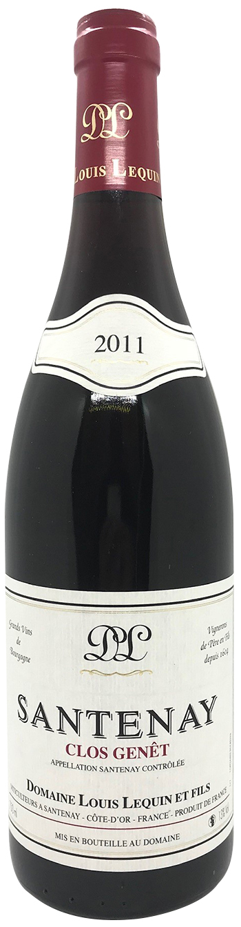 Domaine Louis Lequin et Fils Santenay Clos Genet 2011 wine bottle