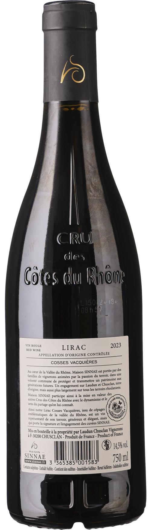 Les Cosses Vacquières Lirac Cru des Côtes du Rhône wine bottle