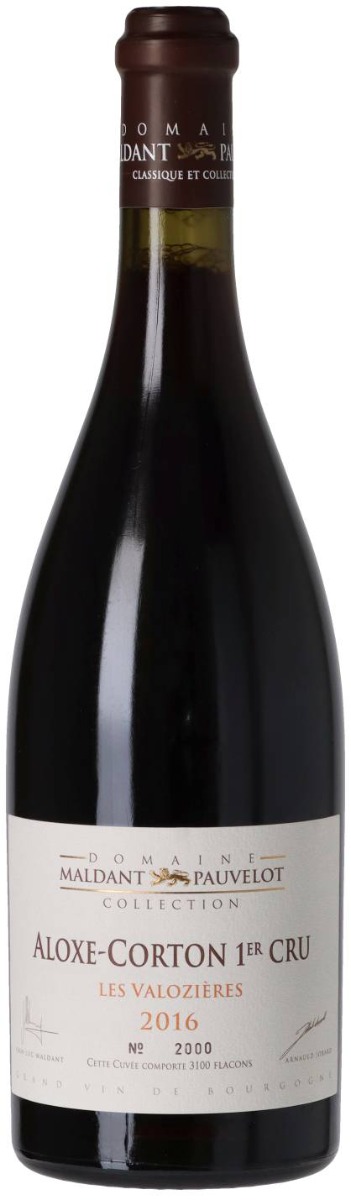 Domaine Maldant-Pauvelot Aloxe-Corton 1er Cru Valozieres 2016 i trækasse wine bottle