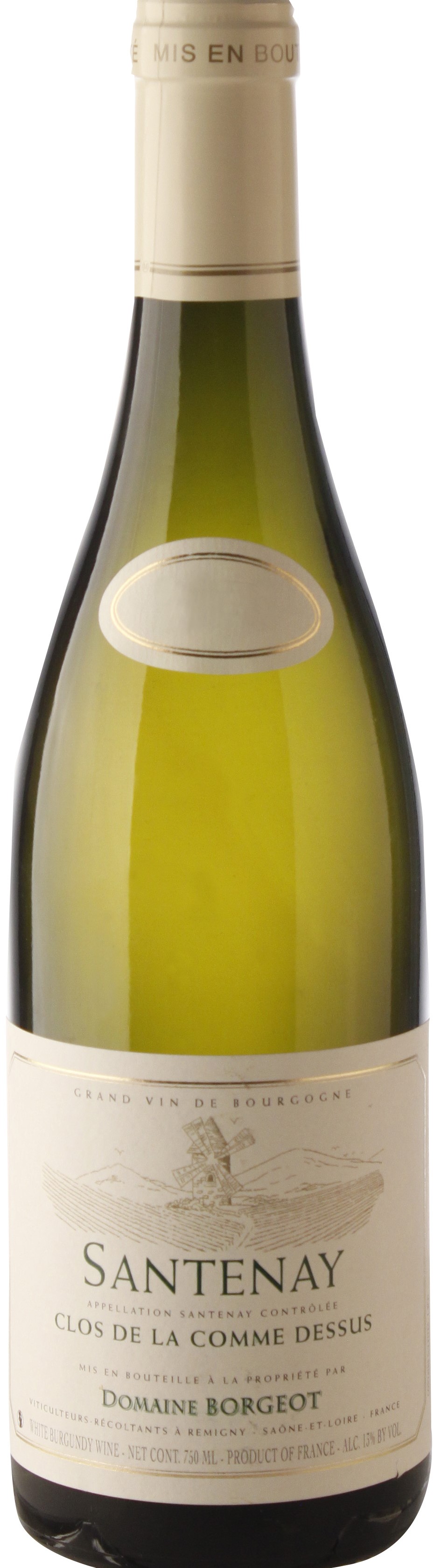 Domaine Borgeot Santenay Clos de La Comme Dessus 2015 wine bottle