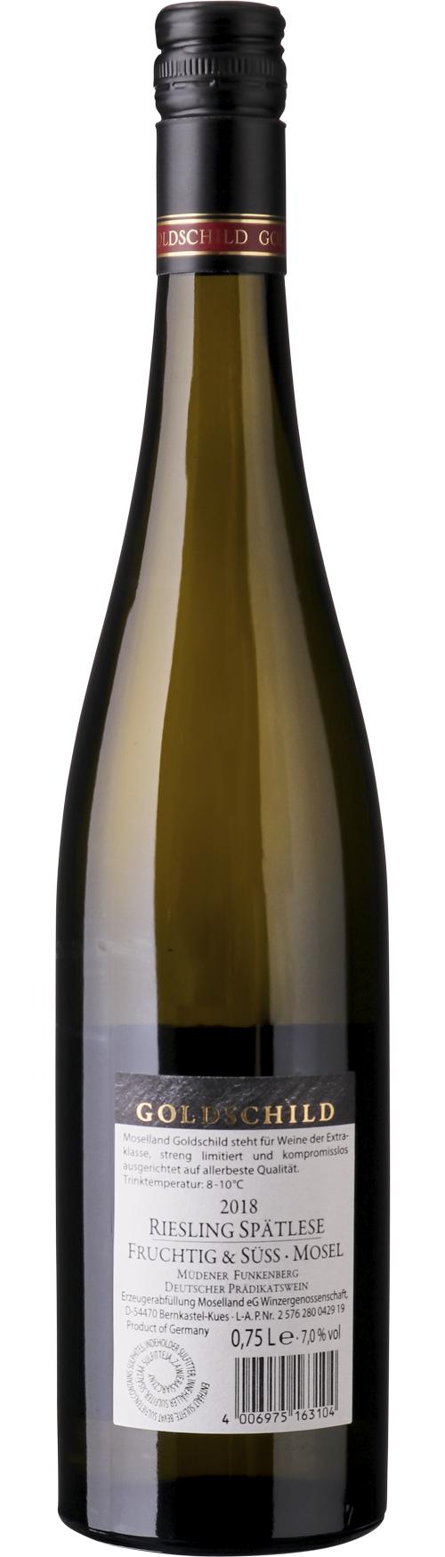 Moselland Goldschild Riesling Spätlese, Single Vineyard, Müdener Funkenberg wine bottle