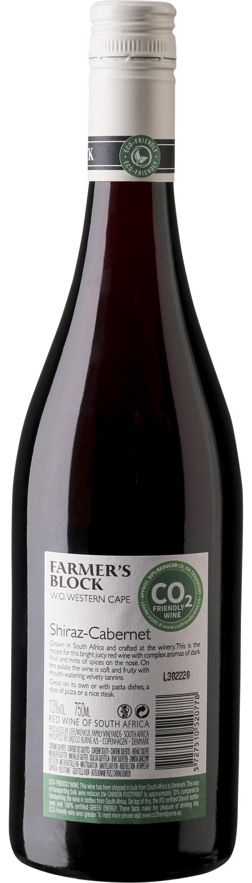 Farmer's Block Organic Shiraz wine bottle