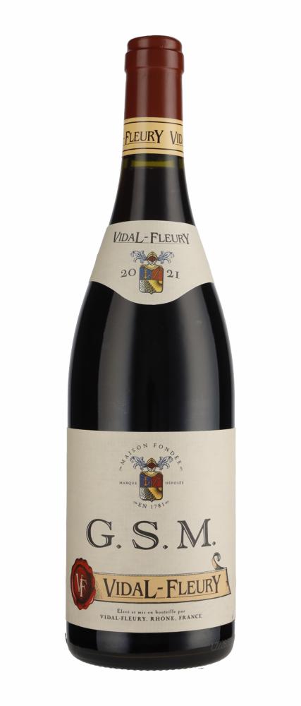 2021 GSM Rouge Grenache Syrah Mourvèdre Vidal-Fleury wine bottle