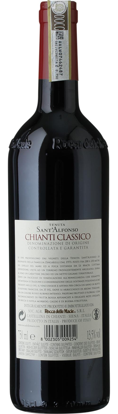 Rocca delle Macìe Tenuta Sant’Alfonso Single Vineyard Chianti Classico DOCG wine bottle