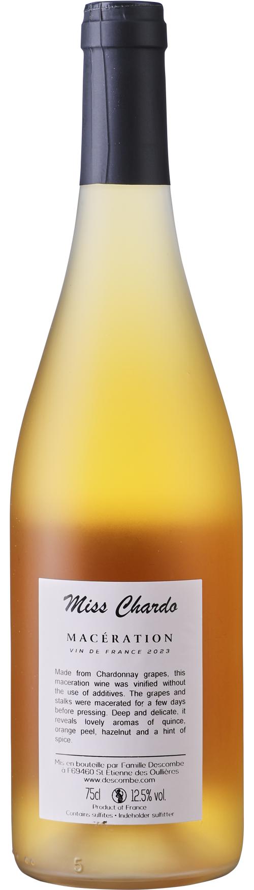 Château de Pougelon Miss Chardo Macération Orange Wine Vin de France wine bottle