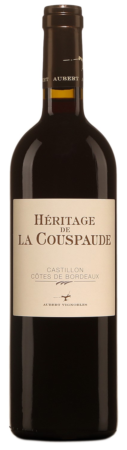Héritage de la Couspaude Castillon-Côtes de Bordeaux 2014 i trækasse wine bottle
