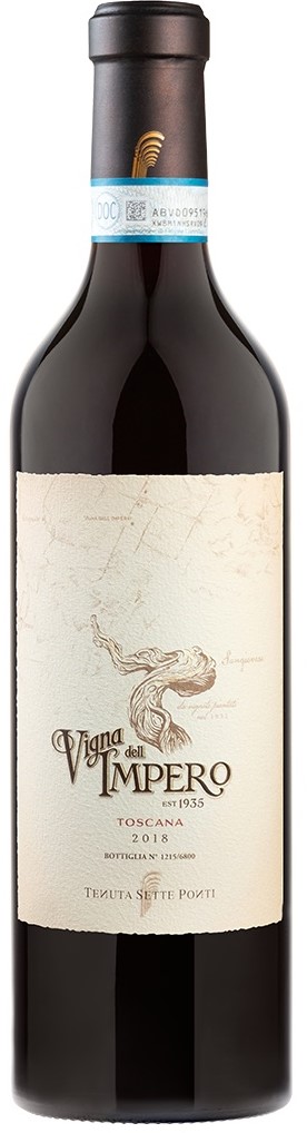 Tenuta Sette Ponti Vigna dell Impero 1935 Toscana 2018 i trækasse wine bottle