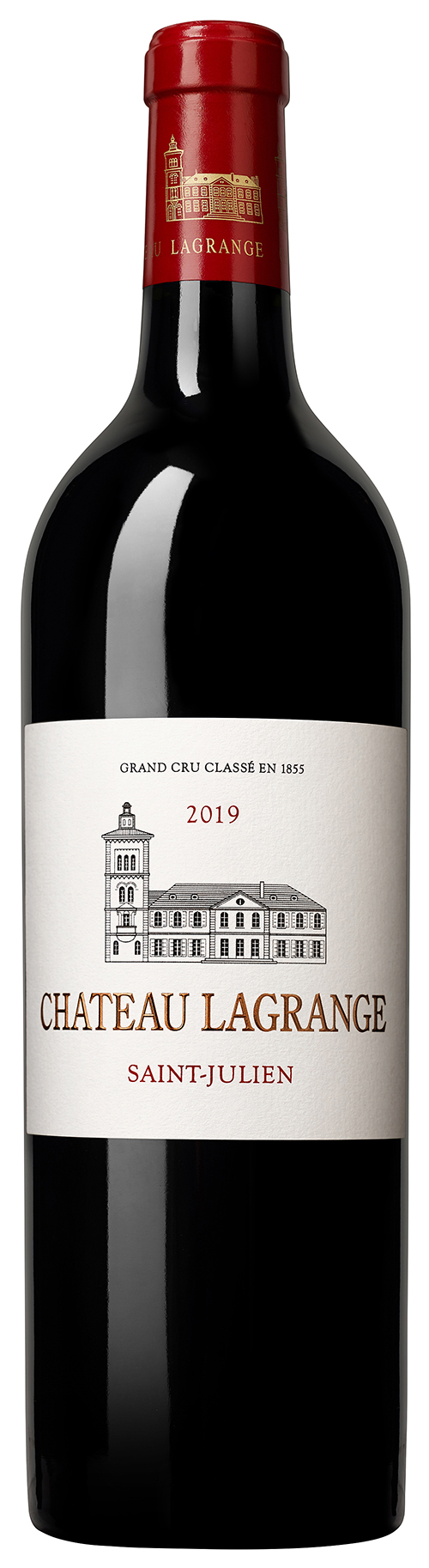 Chateau Lagrange 3. Cru Classé Saint-Julien 2019 i trækasse wine bottle