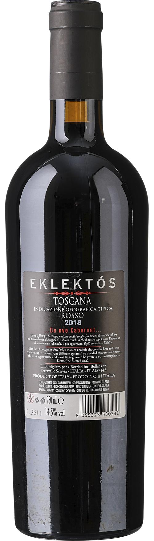 Eklektós Toscana Rosso IGT wine bottle